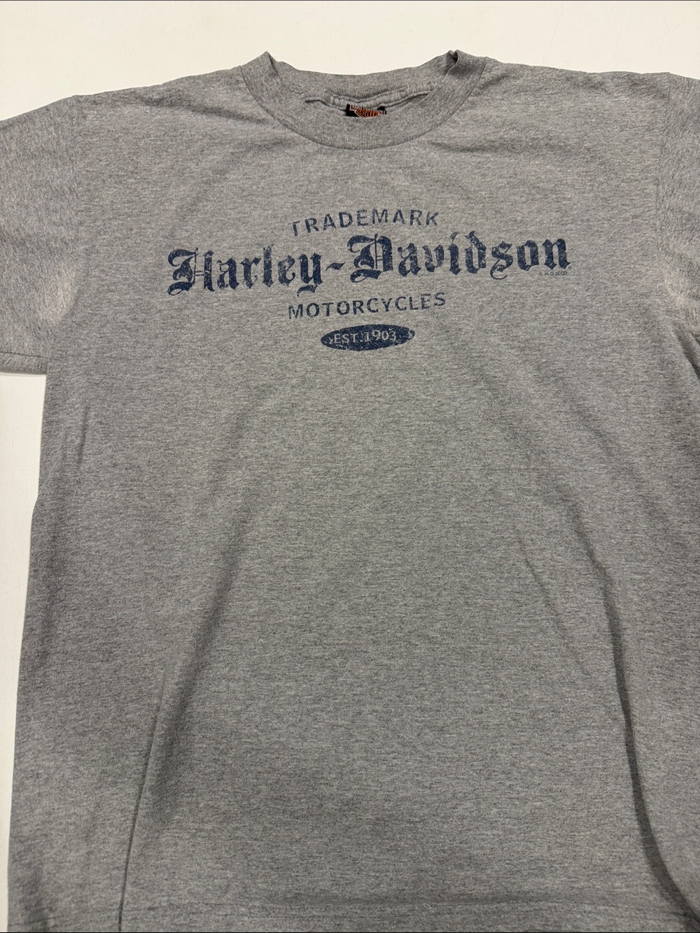 Harley-Davidson Gray Shirt with Navy Logo